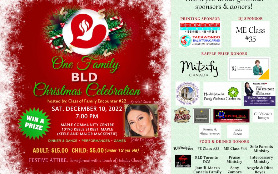 BLD Christmas event for 2022 flyer